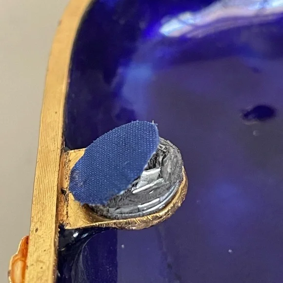 Cloisonné Purse Handbag Trinket Box Black Pink Flowers 3.5" - Picture 9 of 10